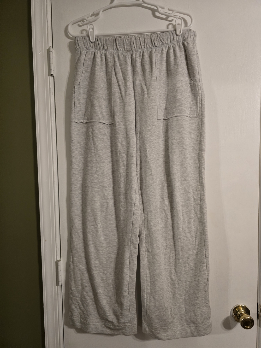 Yogalicious Vanessa Light Gray Wide Leg Lounge Pants Large
